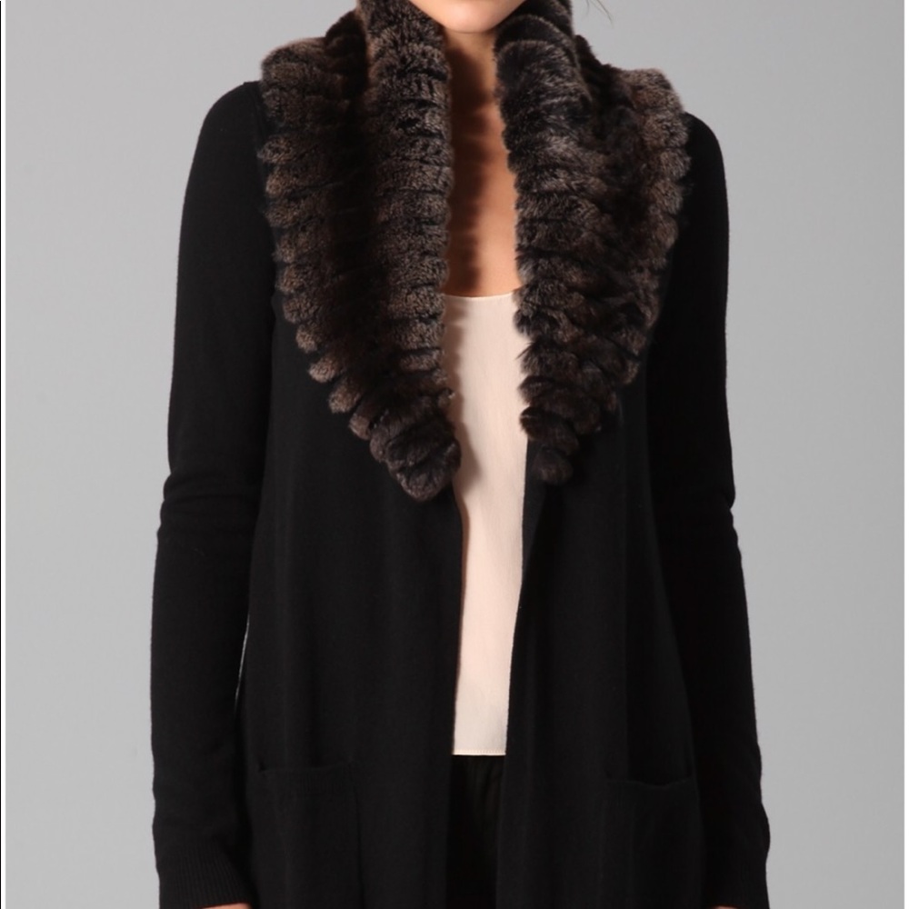 Theory Meiliza Fur Collar Sweater
